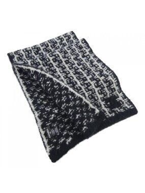 Chanel Scarf Silk Cashmere Black Gray
